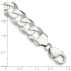 FJC Finejewelers 925 Sterling Silver Beveled Curb Bracelet Chain 8 Inches x 13 mm