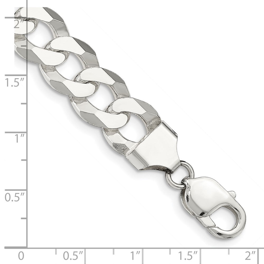 FJC Finejewelers 925 Sterling Silver Beveled Curb Bracelet Chain 8 Inches x 13 mm