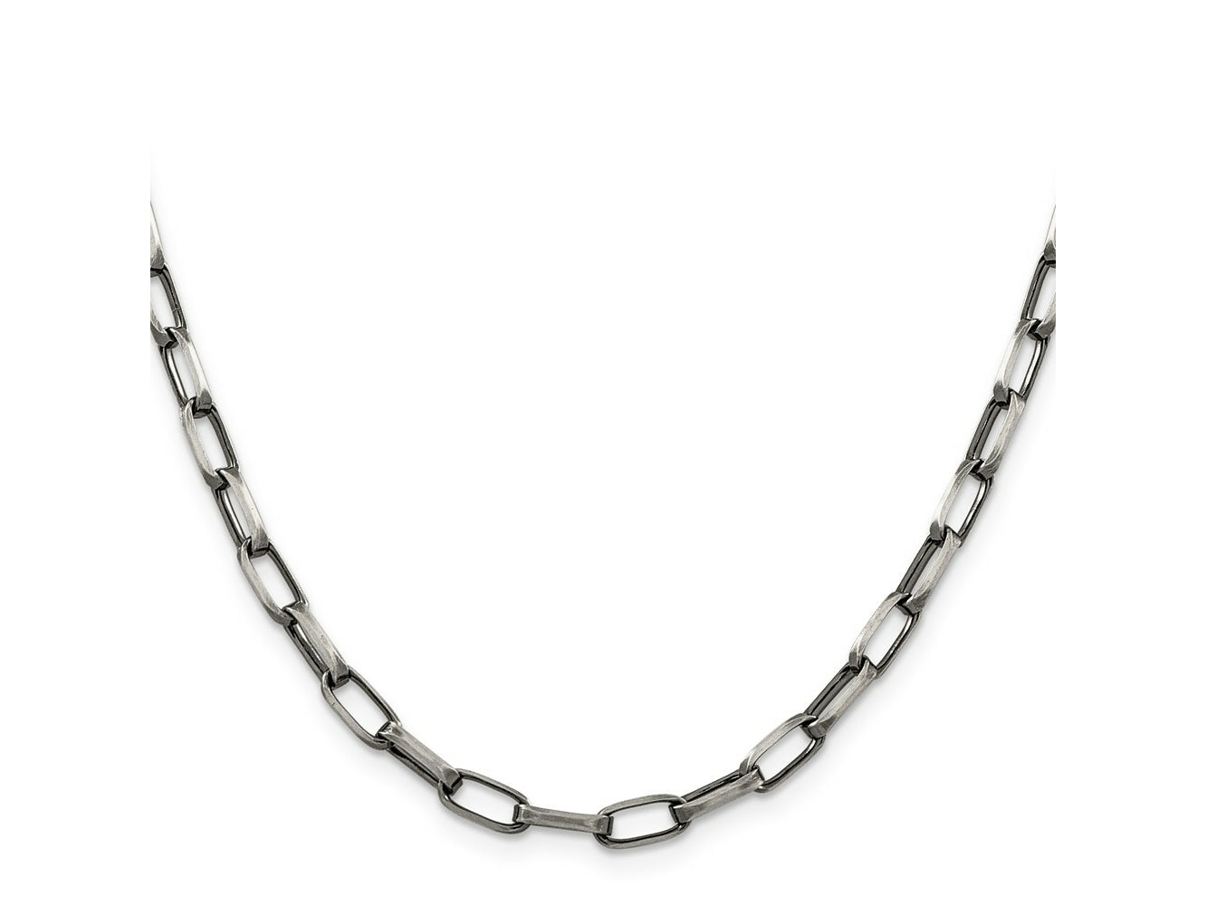 FJC Finejewelers 925 Sterling Silver Antiqued Elongated Open Link Chain 22 Inches x 4.8 mm