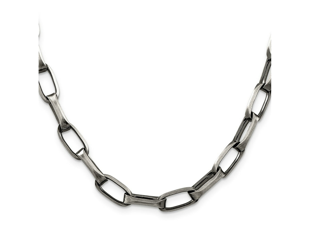 FJC Finejewelers 925 Sterling Silver Antiqued Elongated Open Link Chain 22 Inches x 8 mm
