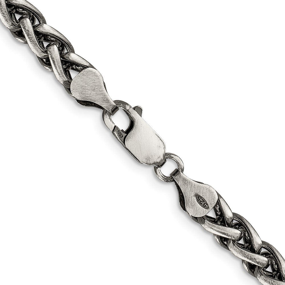 FJC Finejewelers 925 Sterling Silver Antiqued Round Spiga Chain 22 Inches x 6 mm