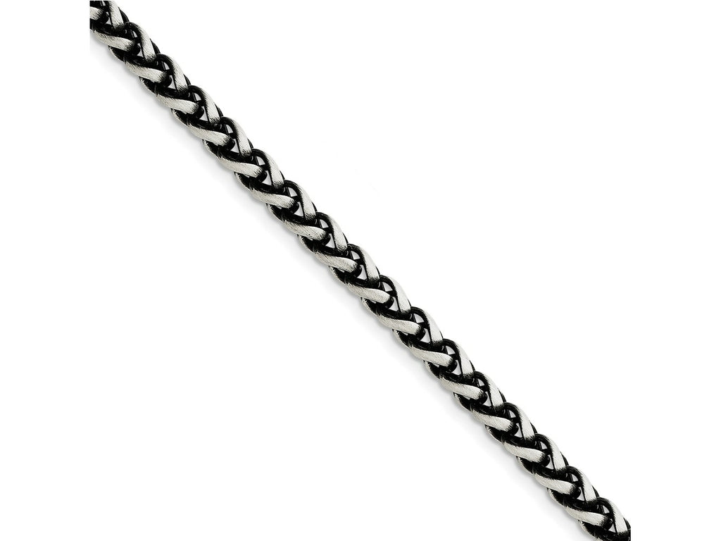 FJC Finejewelers 925 Sterling Silver Antiqued Round Spiga Bracelet Chain 8.5 Inches x 6 mm