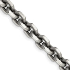 FJC Finejewelers 925 Sterling Silver Cable Antiqued Elongated Open Link Chain 22 Inches x 5.6 mm