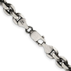 FJC Finejewelers 925 Sterling Silver Cable Antiqued Elongated Open Link Chain 24 Inches x 5.6 mm