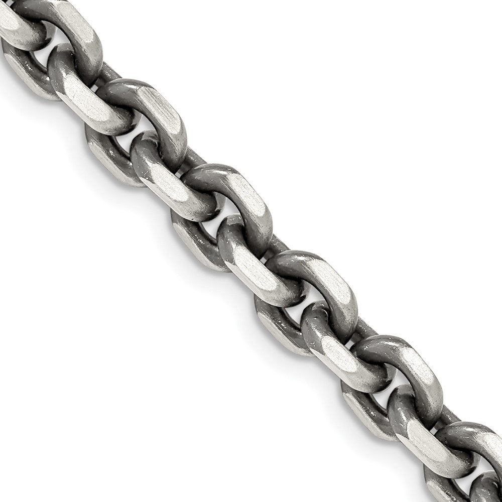 FJC Finejewelers 925 Sterling Silver Cable Antiqued Elongated Open Link Chain 26 Inches x 5.6 mm