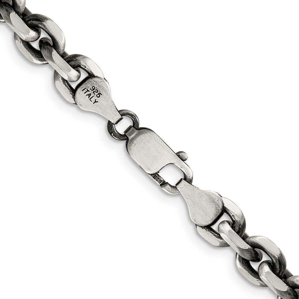 FJC Finejewelers 925 Sterling Silver Cable Antiqued Elongated Open Link Chain 26 Inches x 5.6 mm