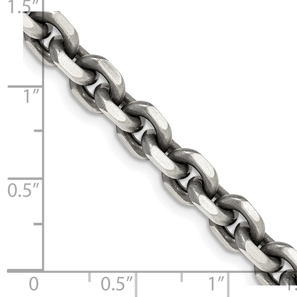 FJC Finejewelers 925 Sterling Silver Cable Antiqued Elongated Open Link Chain 26 Inches x 5.6 mm