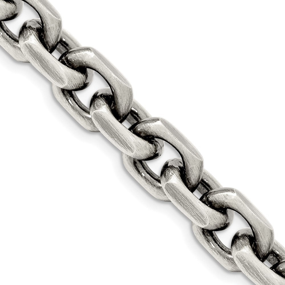 FJC Finejewelers 925 Sterling Silver Cable Antiqued Bright Cut Elongated Open Link Chain 22 Inches x 8.6 mm