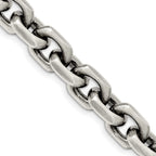 FJC Finejewelers 925 Sterling Silver Cable Antiqued Bright Cut Elongated Open Link Chain 24 Inches x 8.6 mm