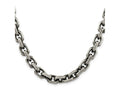 FJC Finejewelers 925 Sterling Silver Cable Antiqued Bright Cut Elongated Open Link Chain 24 Inches x 8.6 mm