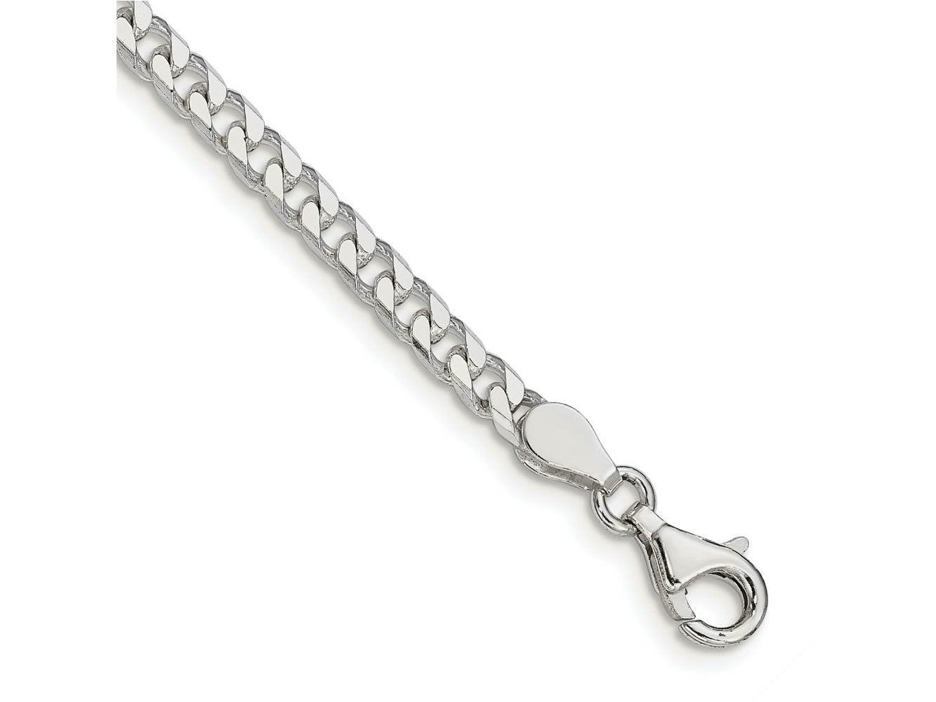 FJC Finejewelers 925 Sterling Silver Polished Curb Bracelet Chain 8 Inches x 3.5 mm