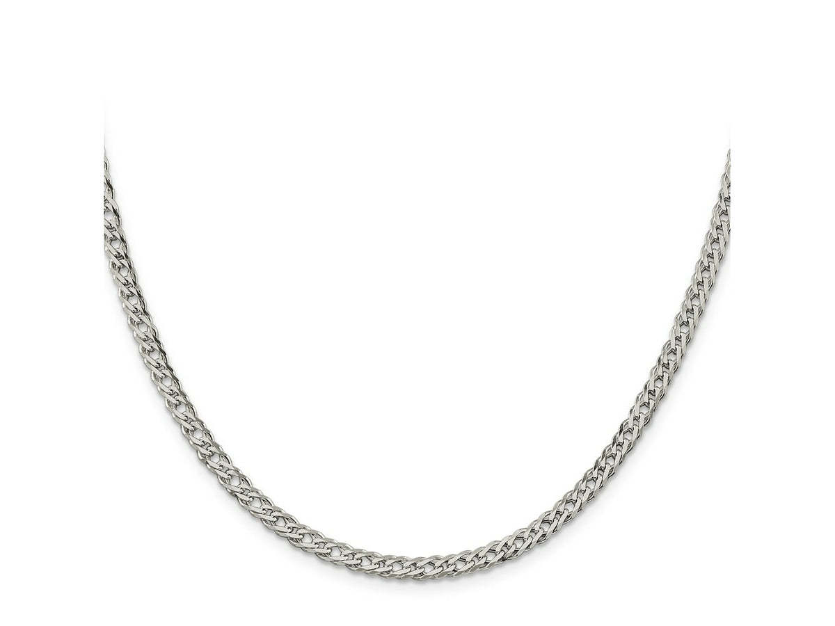FJC Finejewelers 925 Sterling Silver 6 Side Bright Cut Flat Double Curb Chain 24 Inches x 4.25 mm