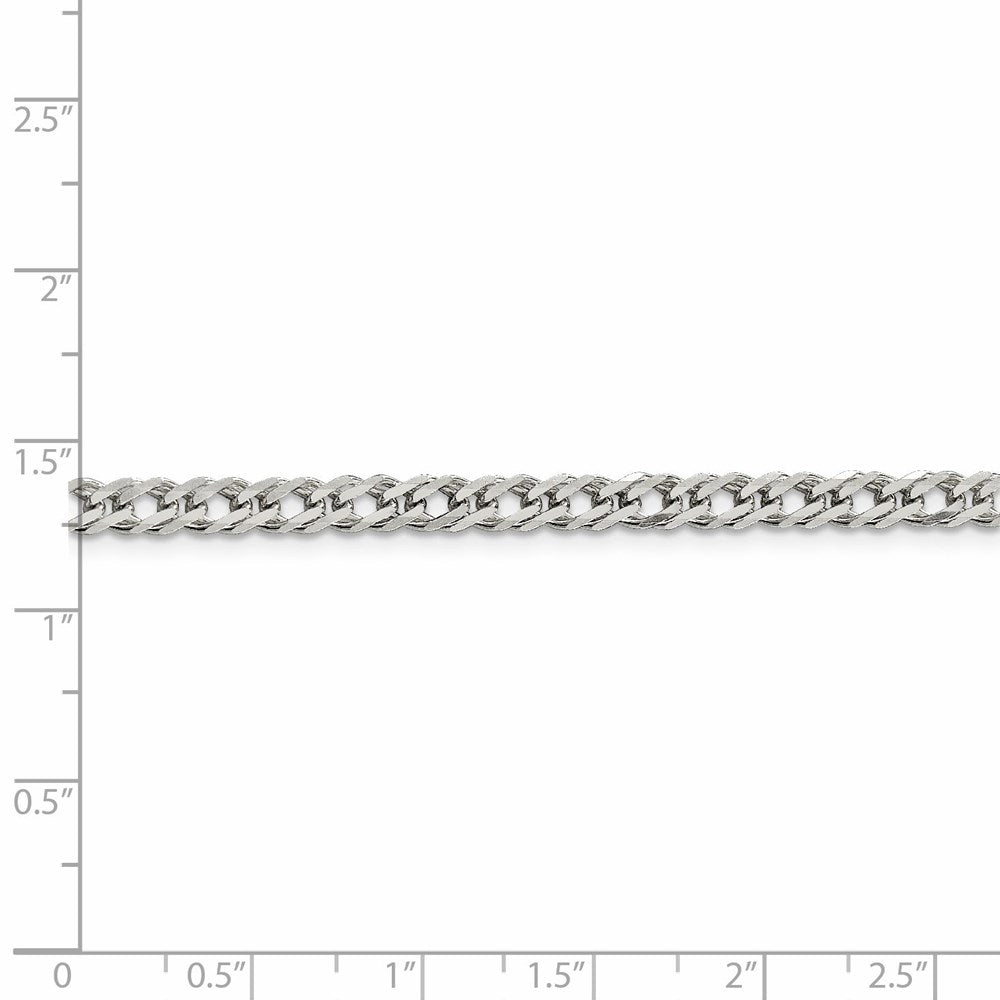 FJC Finejewelers 925 Sterling Silver 6 Side Bright Cut Flat Double Curb Bracelet Chain 7 Inches x 4.25 mm