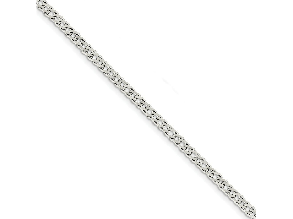 FJC Finejewelers 925 Sterling Silver 6 Side Bright Cut Flat Double Curb Bracelet Chain 7 Inches x 4.25 mm