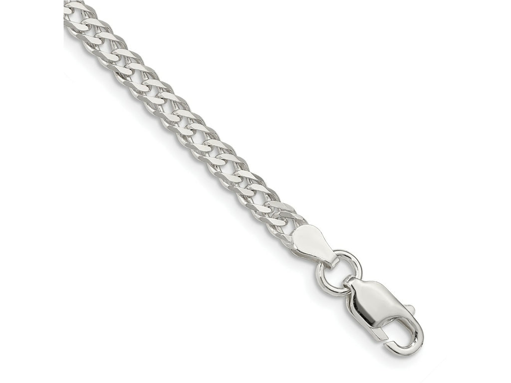 FJC Finejewelers 925 Sterling Silver 6 Side Bright Cut Flat Double Curb Bracelet Chain 8 Inches x 4.25 mm