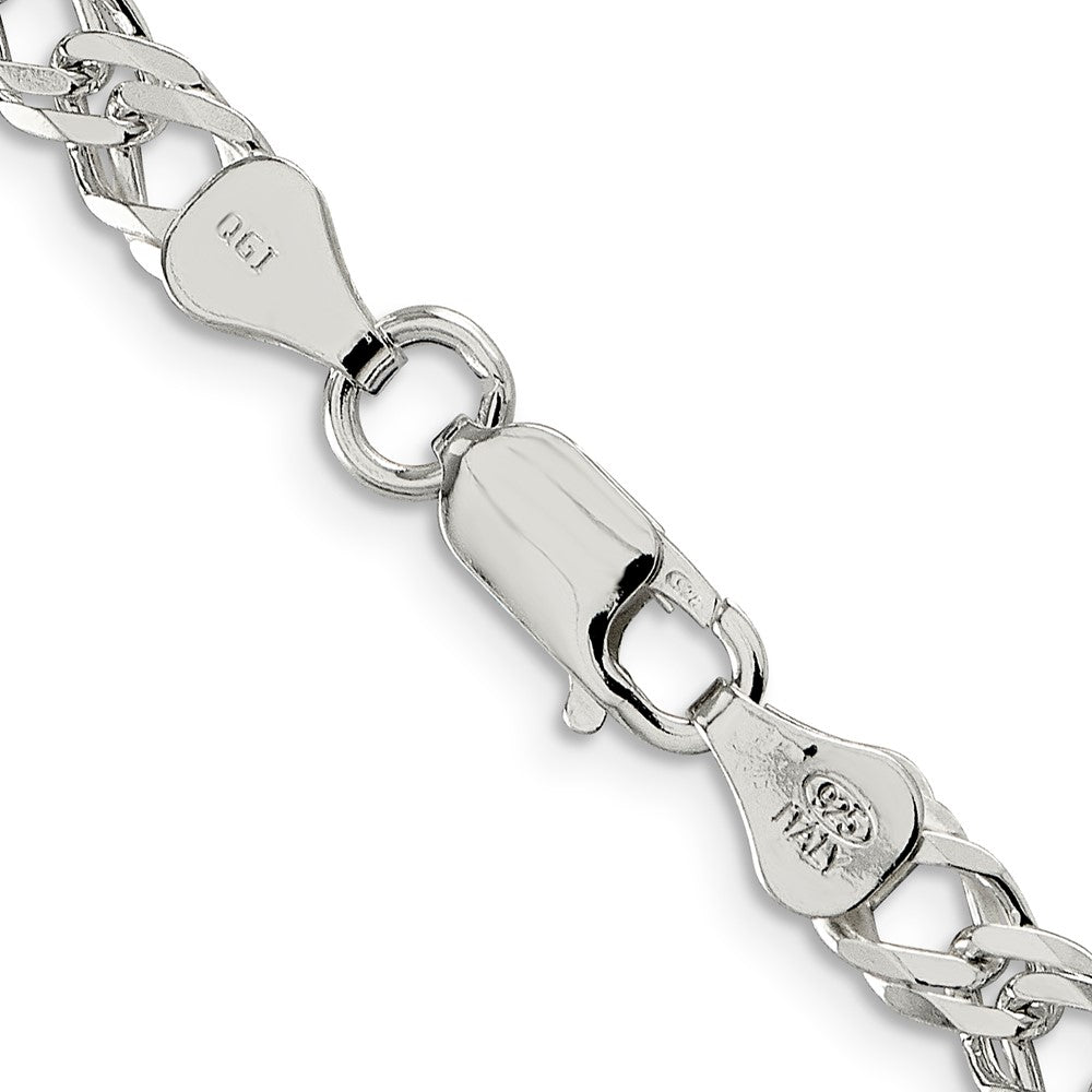FJC Finejewelers 925 Sterling Silver 6 Side Bright Cut Flat Double Curb Chain 24 Inches x 5.25 mm