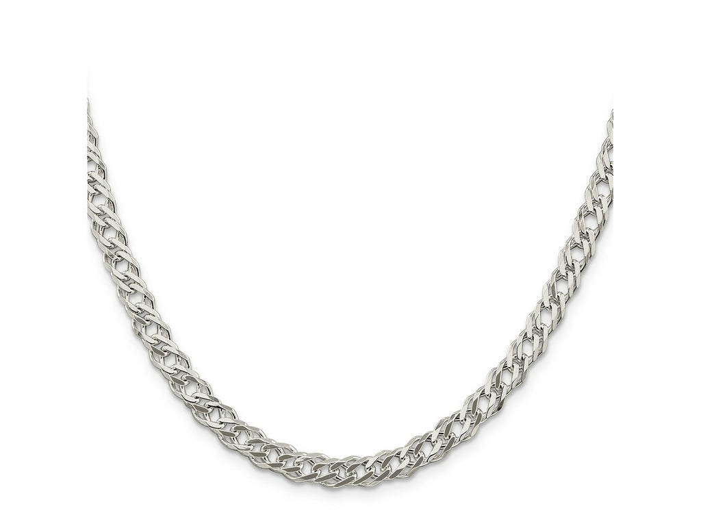 FJC Finejewelers 925 Sterling Silver 6 Side Bright Cut Flat Double Curb Chain 24 Inches x 5.25 mm