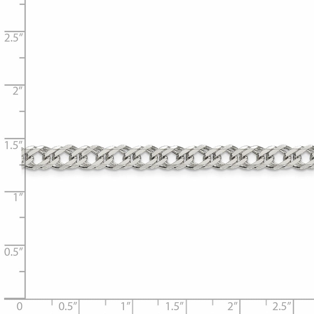 FJC Finejewelers 925 Sterling Silver 6 Side Bright Cut Flat Double Curb Bracelet Chain 7 Inches x 5.25 mm