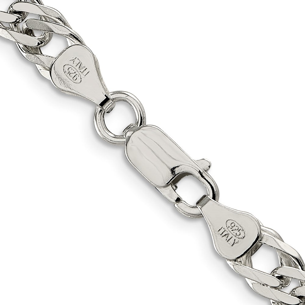 FJC Finejewelers 925 Sterling Silver 6 Side Bright Cut Flat Double Curb Chain 20 Inches x 6.25 mm