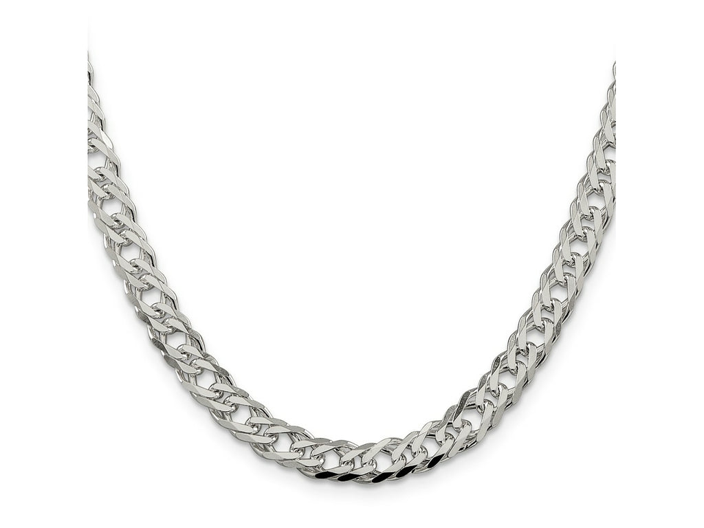 FJC Finejewelers 925 Sterling Silver 6 Side Bright Cut Flat Double Curb Chain 20 Inches x 6.25 mm