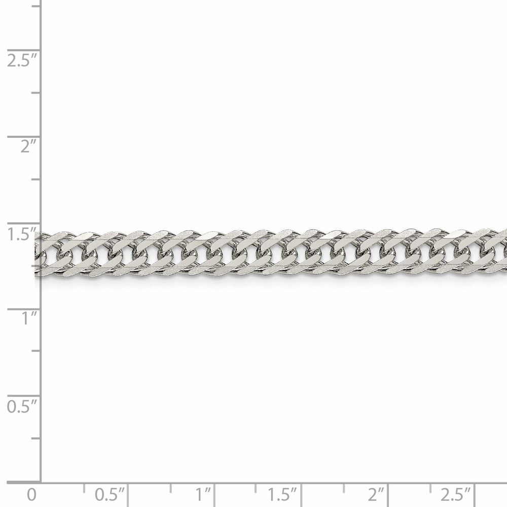 FJC Finejewelers 925 Sterling Silver 6 Side Bright Cut Flat Double Curb Bracelet Chain 7 Inches x 6.25 mm