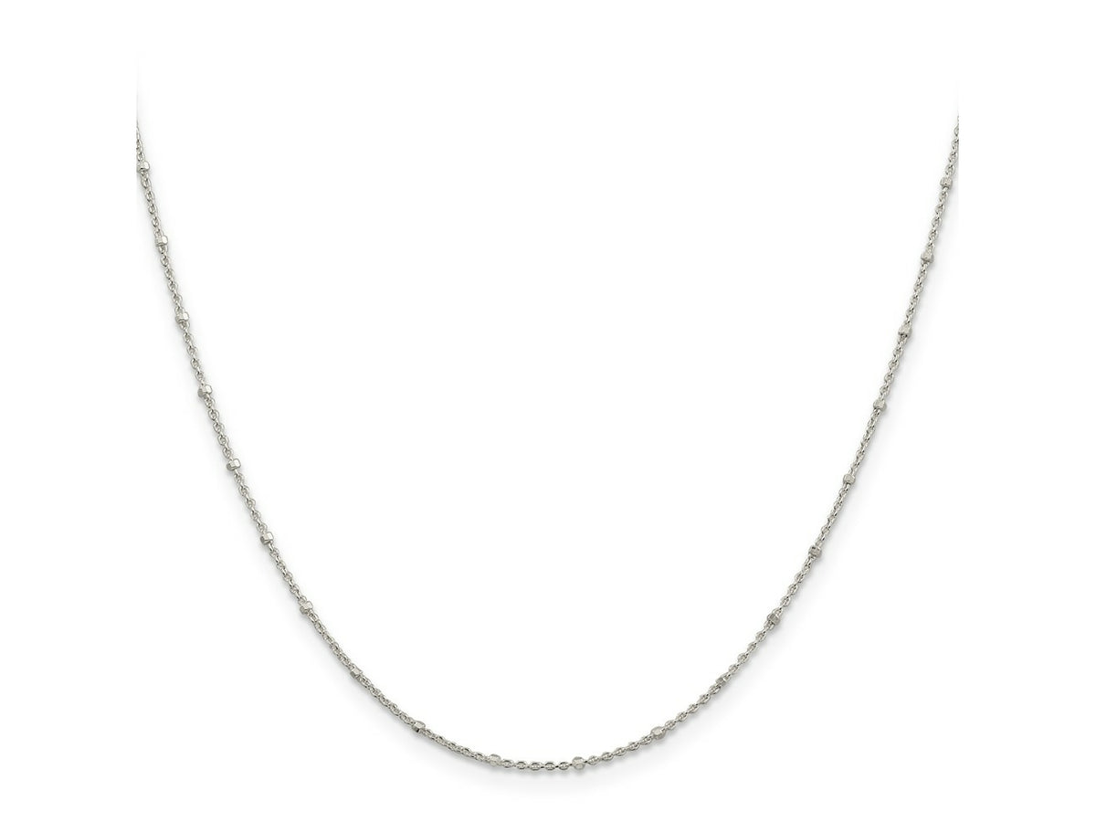 FJC Finejewelers 925 Sterling Silver Rolo with Beads Chain 20 Inches x 1.25 mm