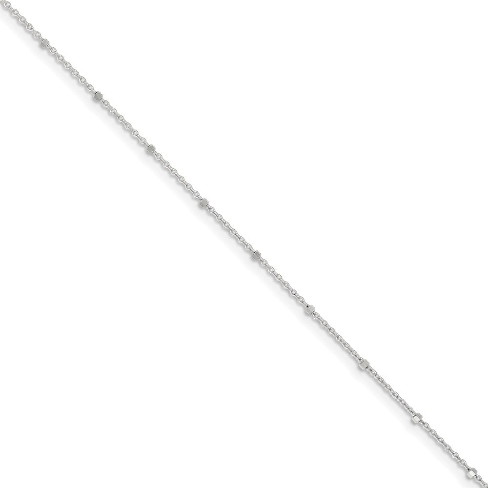 FJC Finejewelers 925 Sterling Silver Rolo with Beads Chain Anklet 9 Inches x 1.25 mm