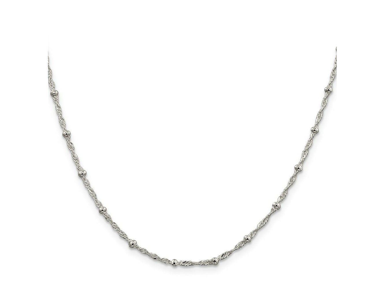 FJC Finejewelers 925 Sterling Silver Singapore with Beads Chain 20 Inches x 2.5 mm