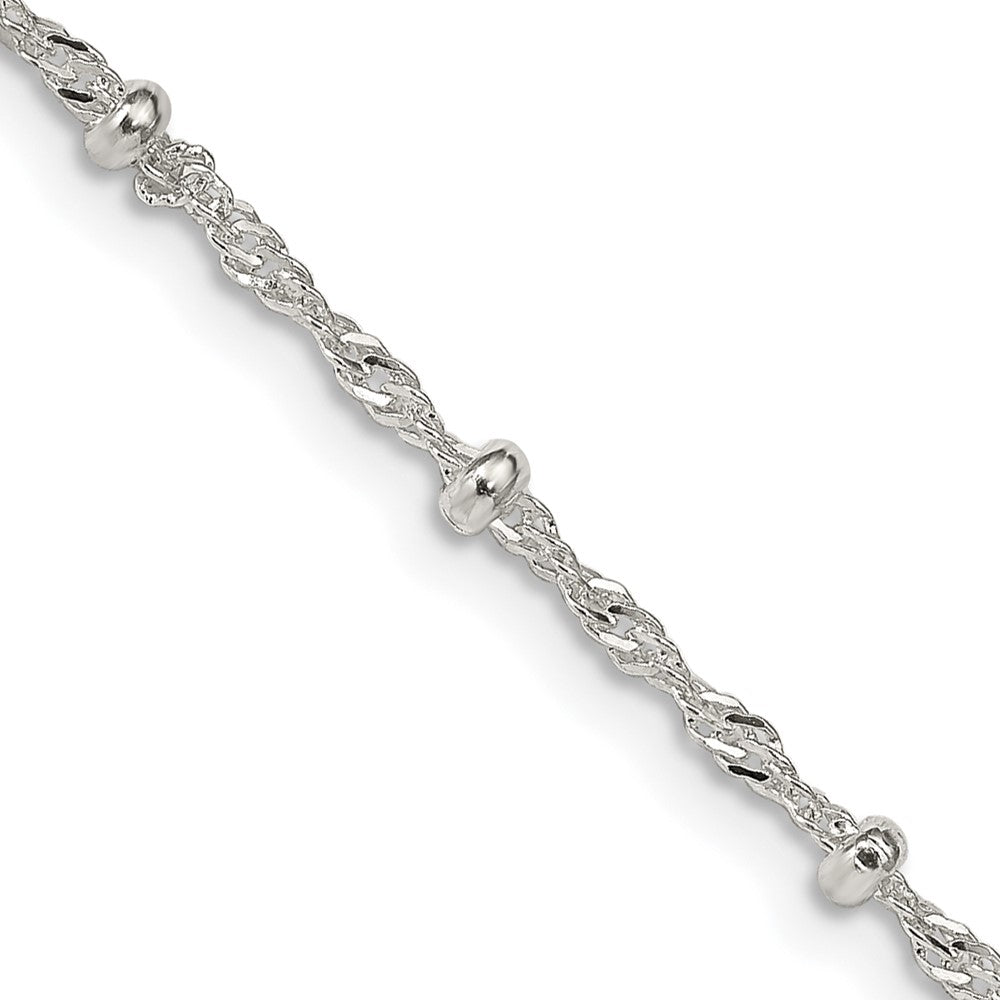 FJC Finejewelers 925 Sterling Silver Singapore with Beads Chain 24 Inches x 2.5 mm
