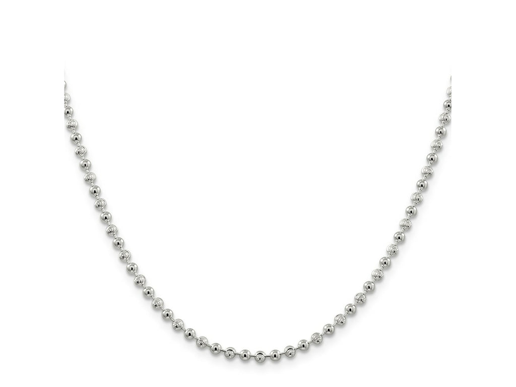 FJC Finejewelers 925 Sterling Silver Ball Fancy Beaded Chain 18 Inches x 3 mm