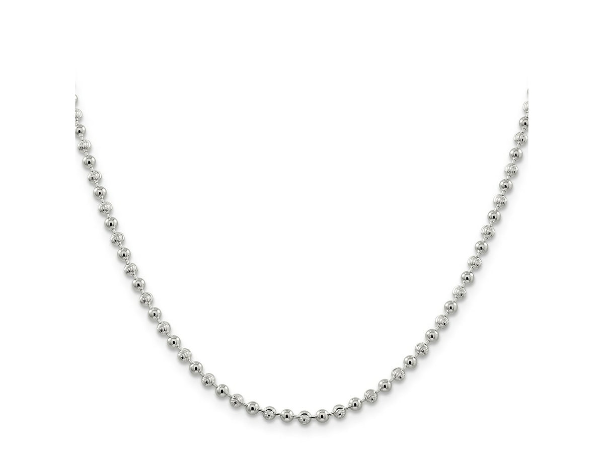 FJC Finejewelers 925 Sterling Silver Ball Fancy Beaded Chain 20 Inches x 3 mm