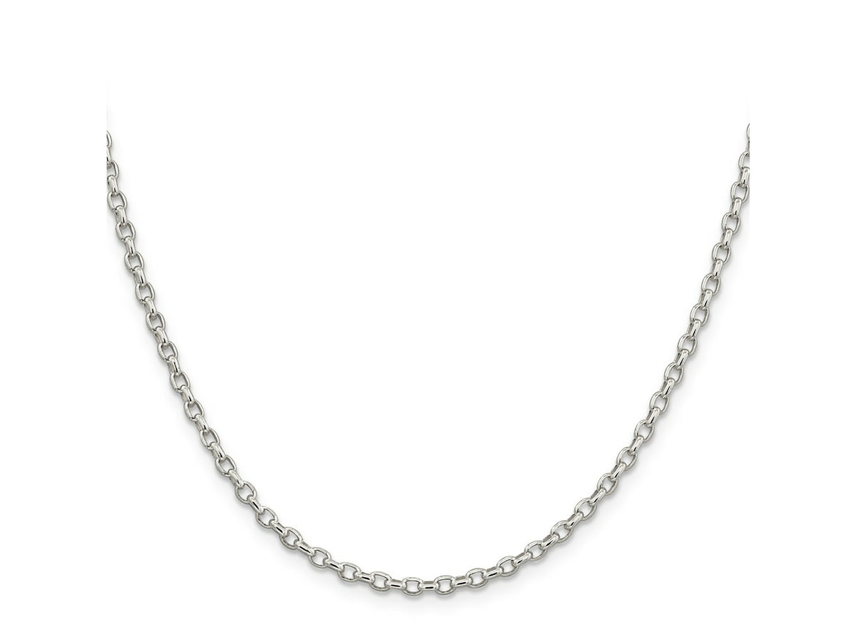FJC Finejewelers 925 Sterling Silver Oval Fancy Rolo Chain 22 Inches x 2.75 mm