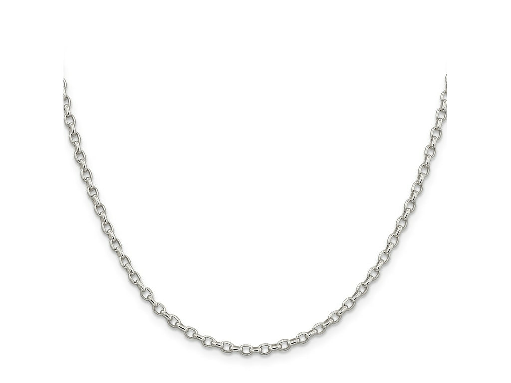 FJC Finejewelers 925 Sterling Silver Oval Fancy Rolo Chain 26 Inches x 2.75 mm