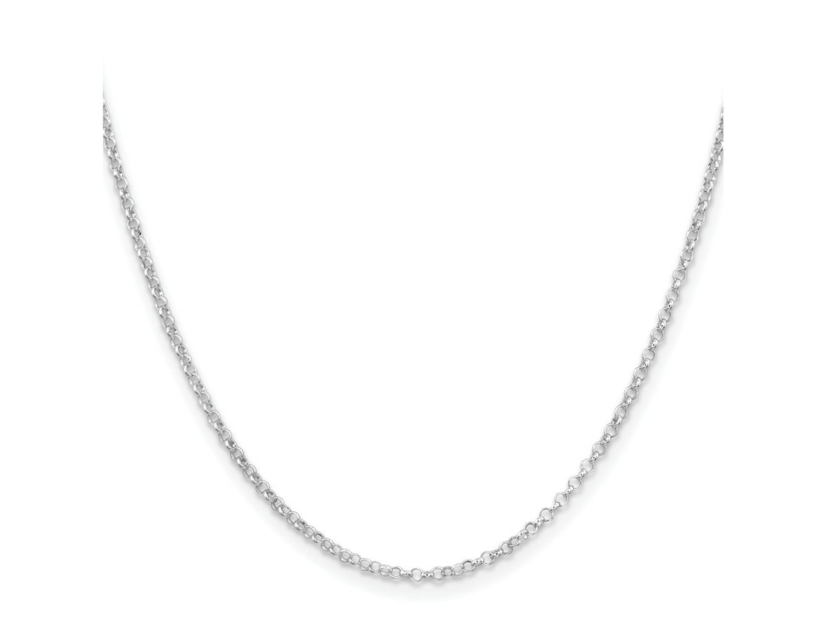 FJC Finejewelers 925 Sterling Silver Rhodium Plated Rolo Chain 20 Inches x 2 mm