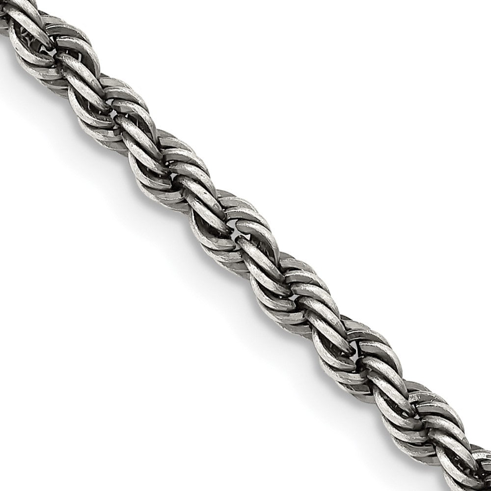 FJC Finejewelers 925 Sterling Silver Ruthenium-plated Rope Chain 22 Inches x 3 mm