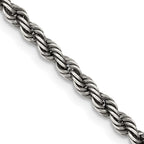 FJC Finejewelers 925 Sterling Silver Ruthenium-plated Rope Chain 26 Inches x 3 mm