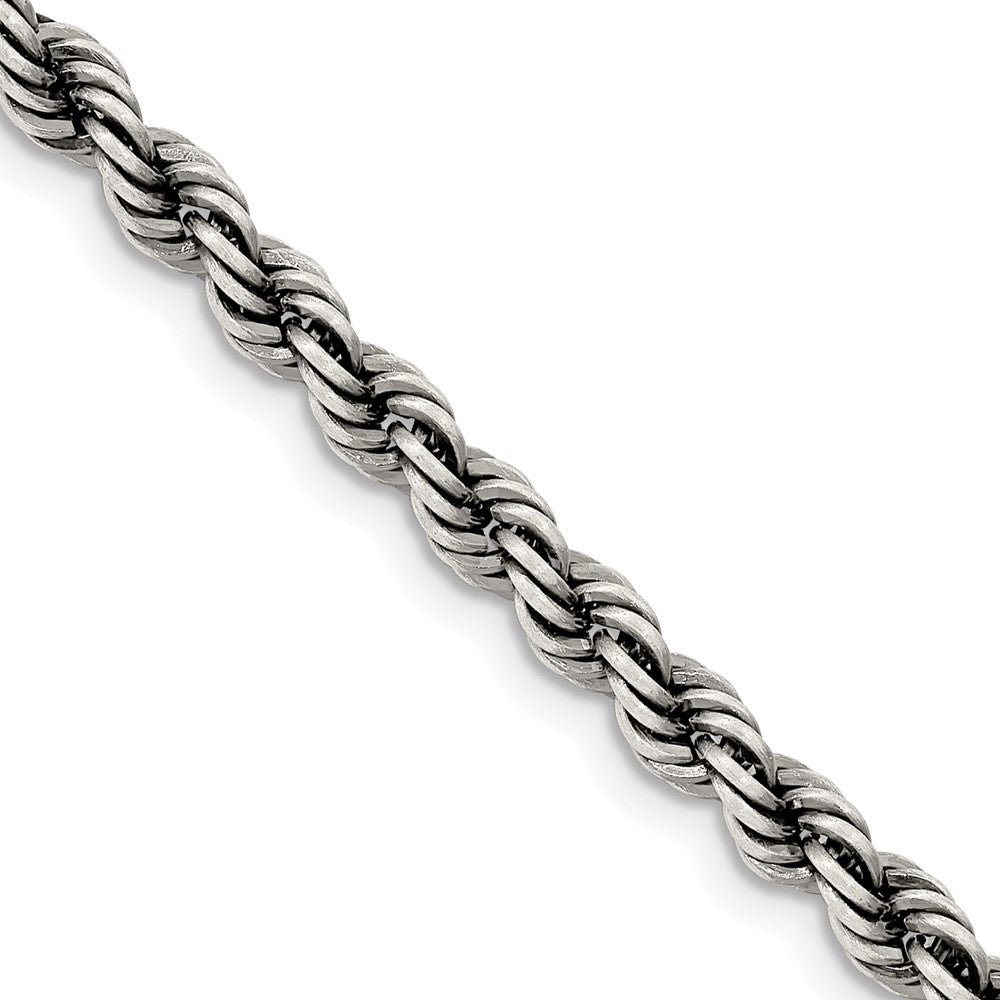 FJC Finejewelers 925 Sterling Silver Ruthenium-plated Rope Chain 22 Inches x 4 mm