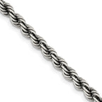 FJC Finejewelers 925 Sterling Silver Ruthenium-plated Rope Chain 22 Inches x 4 mm