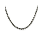 FJC Finejewelers 925 Sterling Silver Ruthenium-plated Rope Chain 26 Inches x 4 mm