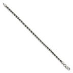 FJC Finejewelers 925 Sterling Silver Bright Cut Ruthenium-plated Rope Chain 8 Inches x 4 mm