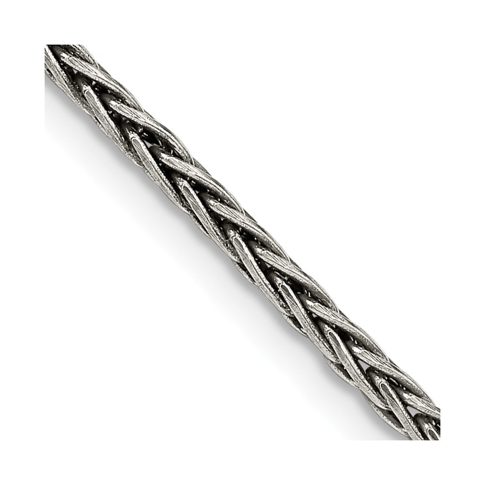 FJC Finejewelers 925 Sterling Silver Antiqued Solid Square Spiga Chain 26 Inches x 2.2 mm