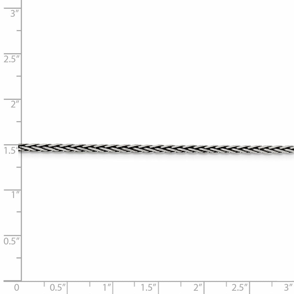 FJC Finejewelers 925 Sterling Silver Antiqued Solid Square Spiga Chain 26 Inches x 2.2 mm