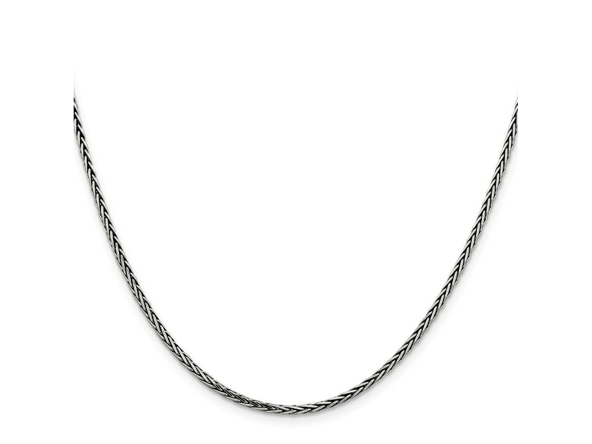 FJC Finejewelers 925 Sterling Silver Antiqued Solid Square Spiga Chain 26 Inches x 2.2 mm