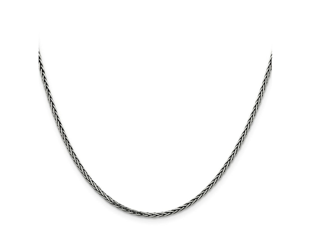 FJC Finejewelers 925 Sterling Silver Antiqued Solid Square Spiga Chain 26 Inches x 2.2 mm