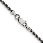 FJC Finejewelers 925 Sterling Silver Ruthenium-plated Rope Chain 26 Inches x 2.3 mm