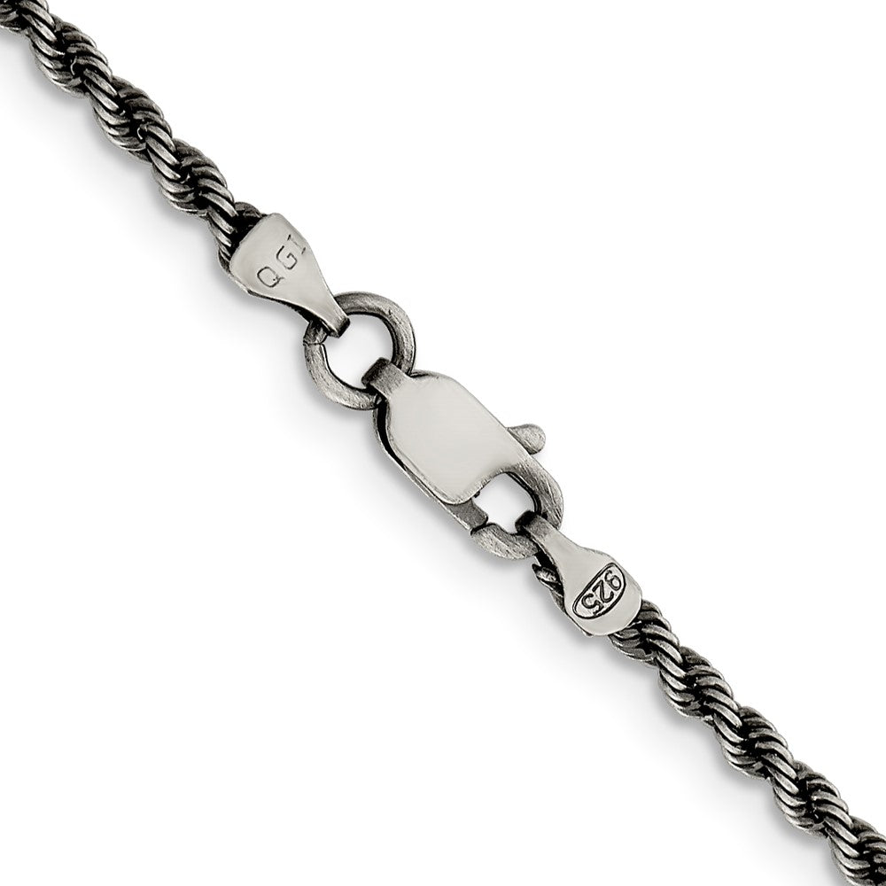 FJC Finejewelers 925 Sterling Silver Ruthenium-plated Rope Chain 26 Inches x 2.3 mm