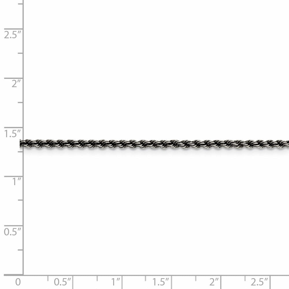 FJC Finejewelers 925 Sterling Silver Ruthenium-plated Rope Chain 26 Inches x 2.3 mm