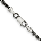 FJC Finejewelers 925 Sterling Silver Ruthenium-plated Rope Chain 26 Inches x 2.5 mm