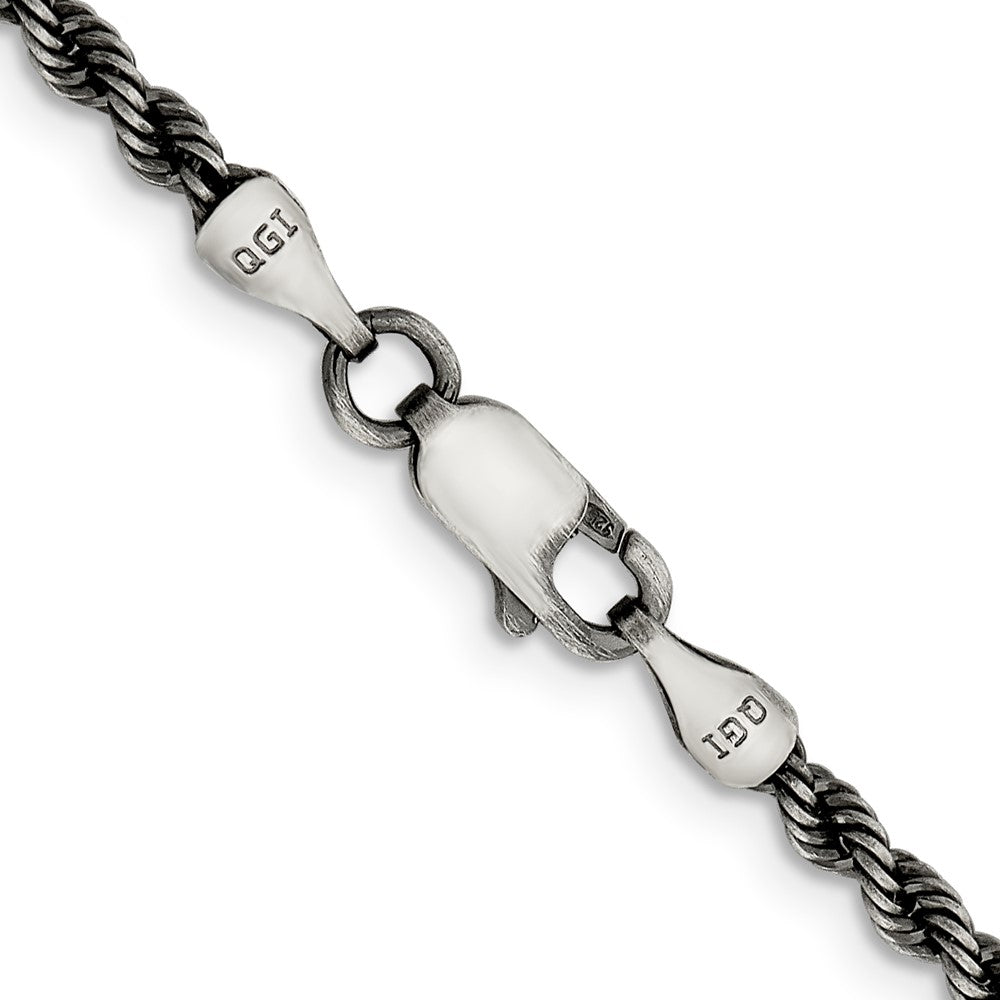 FJC Finejewelers 925 Sterling Silver Ruthenium-plated Rope Chain 26 Inches x 2.5 mm