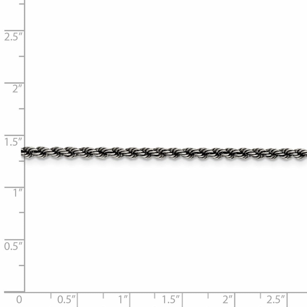 FJC Finejewelers 925 Sterling Silver Ruthenium-plated Rope Chain 26 Inches x 2.5 mm